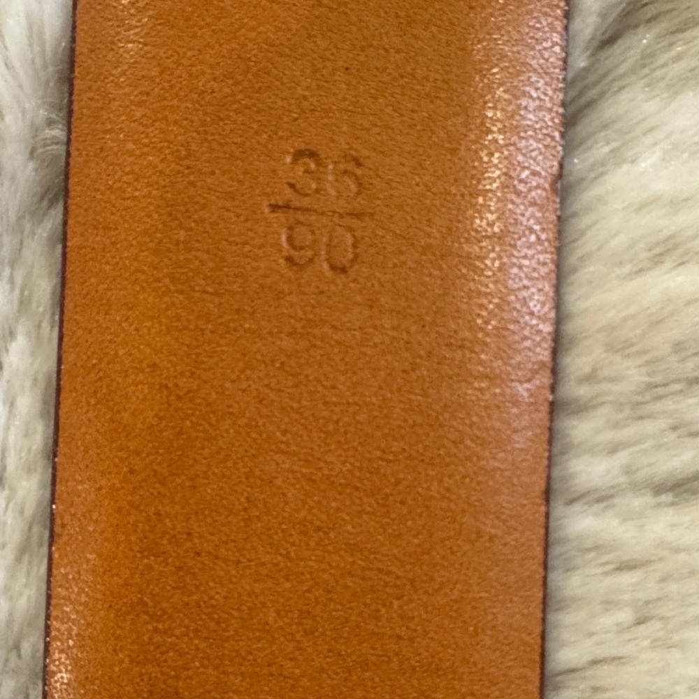 Polo by Ralph Lauren Brown Leather Belt with Gold Buckle - Picture 4 of 6